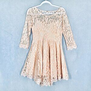 Free People Dress Womeens 6 Cream Lace A Line Romantic Feminine Fairycore